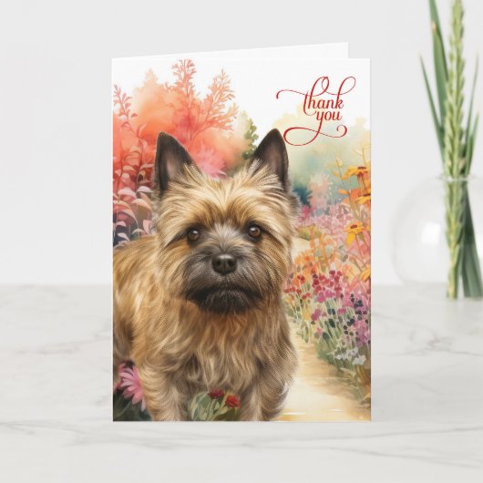 Cairn Terrier Dog Colorful Garden Path Bedankkaart (Voorkant)