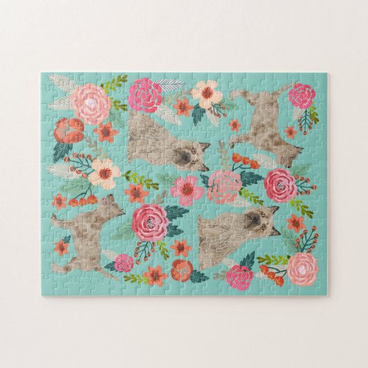 Cairn Terrier Dog Florals Legpuzzel (Horizontaal)