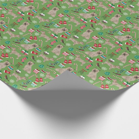 Cairn Terrier Dog Kerstmis Cadeaupapier (Hoek)