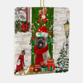 Cairn Terrier Dog Kerstmis Keramisch Ornament (Rechts)