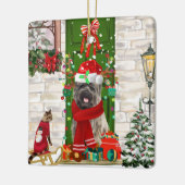 Cairn Terrier Dog Kerstmis Keramisch Ornament (Links)