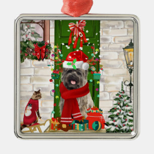 Cairn Terrier Dog Kerstmis Metalen Ornament