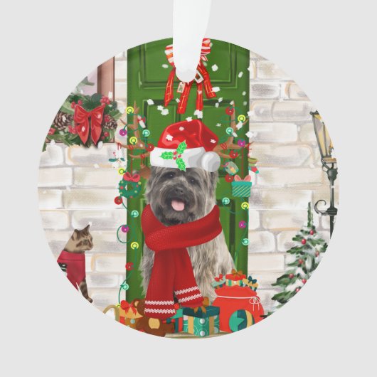 Cairn Terrier Dog Kerstmis Ornament (voorkant)
