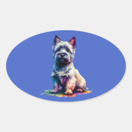Cairn Terrier Dog Ovale Sticker