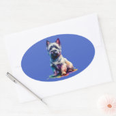 Cairn Terrier Dog Ovale Sticker (Envelop)