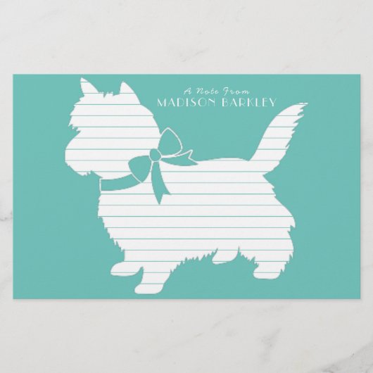 Cairn Terrier Dog Puppy Briefpapier (Voorkant)