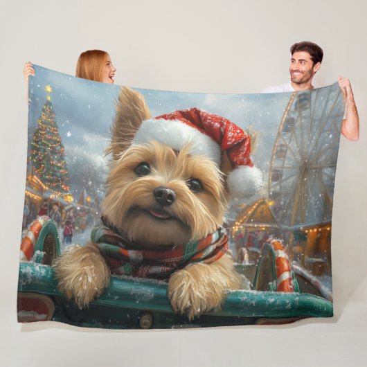 Cairn Terrier Dog Roller Onderzetter Kerst Fleece Deken (In situ)