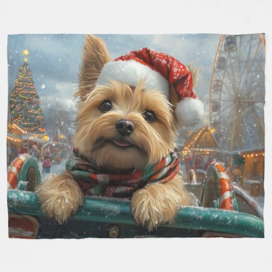 Cairn Terrier Dog Roller Onderzetter Kerst Fleece Deken (Voorkant (Horizontaal))