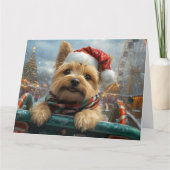 Cairn Terrier Dog Roller Onderzetter Kerst Kaart (Voorkant)