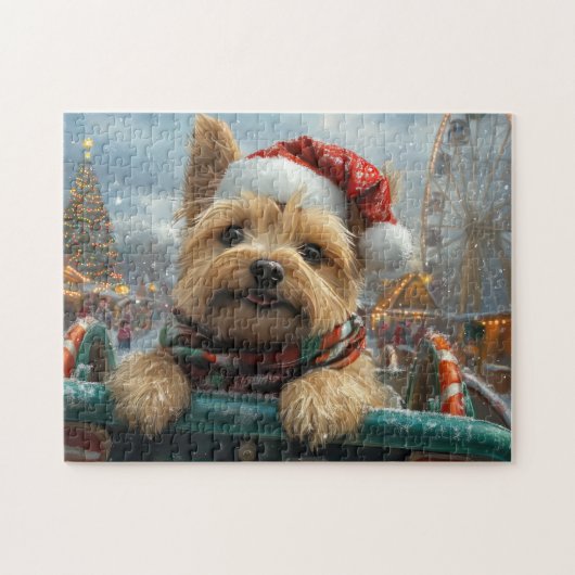 Cairn Terrier Dog Roller Onderzetter Kerst Legpuzzel (Horizontaal)