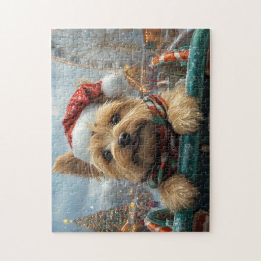 Cairn Terrier Dog Roller Onderzetter Kerst Legpuzzel (Verticaal)