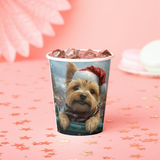 Cairn Terrier Dog Roller Onderzetter Kerst Papieren Bekers (Insitu)
