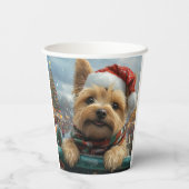 Cairn Terrier Dog Roller Onderzetter Kerst Papieren Bekers (Achterkant)