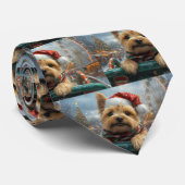 Cairn Terrier Dog Roller Onderzetter Kerst Stropdas (Opgerold)