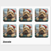 Cairn Terrier Dog Roller Onderzetter Kerst Vierkante Sticker (Vel)
