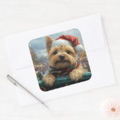 Cairn Terrier Dog Roller Onderzetter Kerst Vierkante Sticker (Envelop)