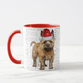 Cairn Terrier Dog Santa op houten achtergrond Mok (Links)