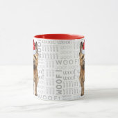 Cairn Terrier Dog Santa op houten achtergrond Mok (Midden)