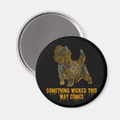 Cairn Terrier Dog Silhouette Fun Halloween Magneet (Voorkant / Achterkant)