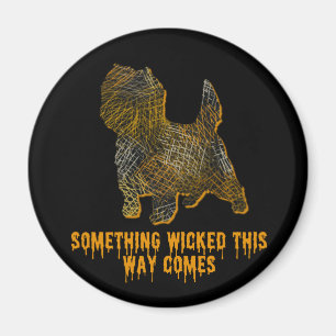 Cairn Terrier Dog Silhouette Fun Halloween Magneet