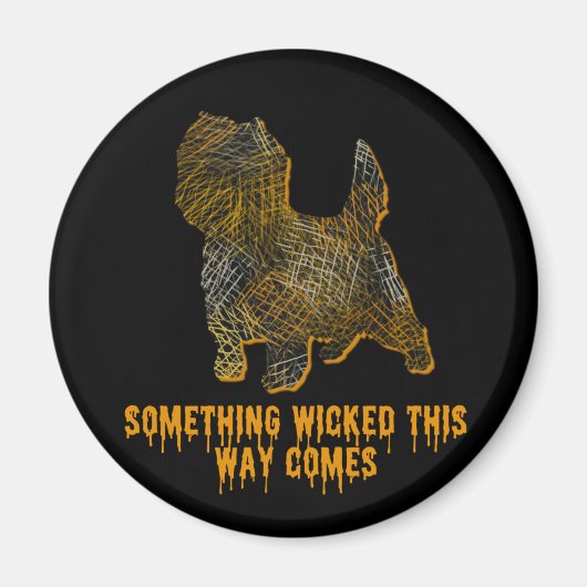 Cairn Terrier Dog Silhouette Fun Halloween Magneet (Voorkant)