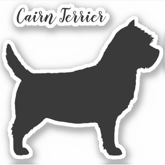 Cairn Terrier Dog Silhouette Vinyl Sticker (Voorkant)