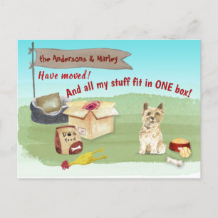 Cairn Terrier Dog Speys verplaatsen Ons nieuwe thu Briefkaart