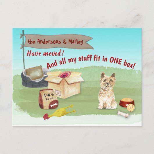 Cairn Terrier Dog Speys verplaatsen Ons nieuwe thu Briefkaart (Voorkant)