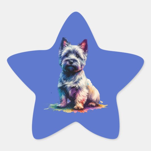 Cairn Terrier Dog Ster Sticker (Voorkant)