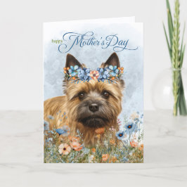 Cairn Terrier Dog Wildflowers Mother's Day Feestdagen Kaart