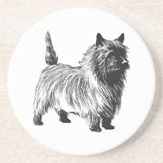 Cairn Terrier Dog Zandsteen Onderzetter (Voorkant)