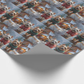 Cairn Terrier Dogs Christmas Snow Holiday  Cadeaupapier (Hoek)