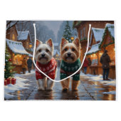 Cairn Terrier Dogs Christmas Snow Holiday  Groot Cadeauzakje (Voorkant)