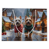 Cairn Terrier Dogs Christmas Snow Holiday  Groot Cadeauzakje (Achterkant)