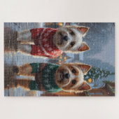 Cairn Terrier Dogs Christmas Snow Holiday Legpuzzel (Horizontaal)