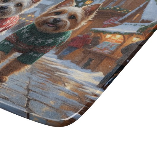 Cairn Terrier Dogs Christmas Snow Holiday  Snijplank (Hoek)