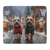 Cairn Terrier Dogs Christmas Snow Holiday  Snijplank (Voorkant)