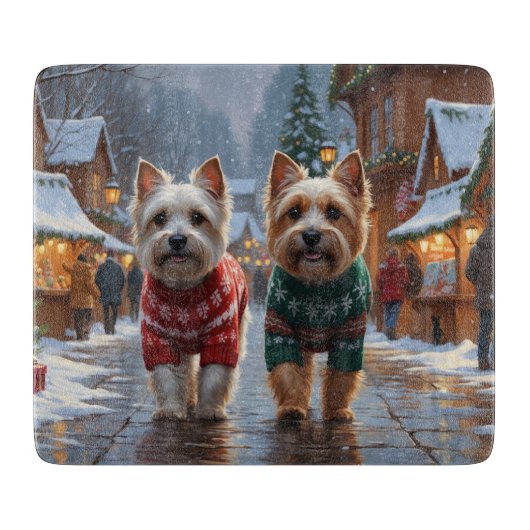 Cairn Terrier Dogs Christmas Snow Holiday  Snijplank (Voorkant)