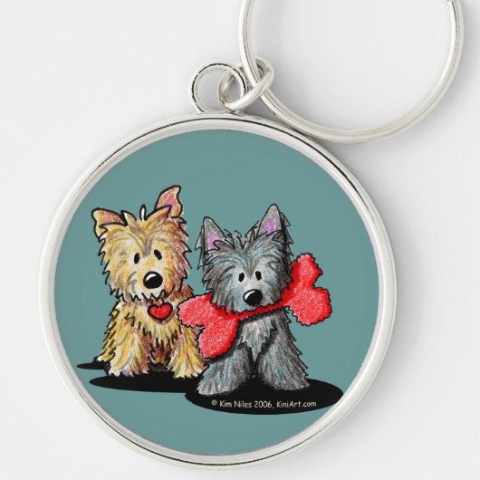 Cairn Terrier Duo Sleutelhanger (Voorkant)