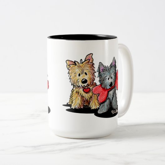 Cairn Terrier Duo Two-Tone Coffee Mok (Voorkant rechts)
