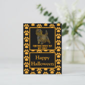 Cairn Terrier Engelse hond Silhouette Halloween Briefkaart (Staand voorkant)