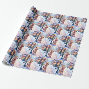 Cairn Terrier Festieve Lantaarnpaal Dorps Kerstmis Cadeaupapier