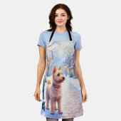 Cairn Terrier Festive Lamppost Village Christmas Schort (Gedragen)