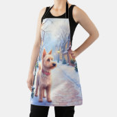 Cairn Terrier Festive Lamppost Village Christmas Schort (Insitu)