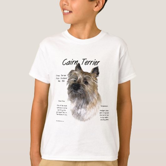 Cairn Terrier Geschiedenis Ontwerp T-shirt (Voorkant)