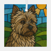 Cairn Terrier "Glas in lood" Glas Ornament (Achterkant)