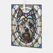 Cairn Terrier "Glas in lood" Glas Ornament (Voorkant links)