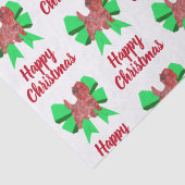 Cairn Terrier Green Christmas Dog & Bow White Tissuepapier (Detail)
