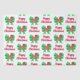 Cairn Terrier Green Christmas Dog & Bow White Tissuepapier