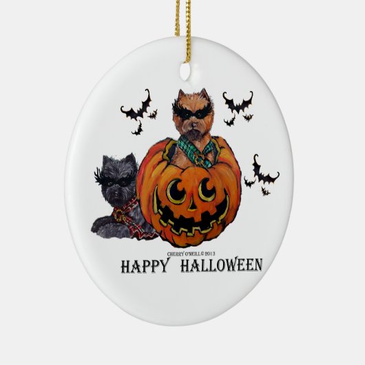 Cairn Terrier Halloween Keramisch Ornament (Rechts)